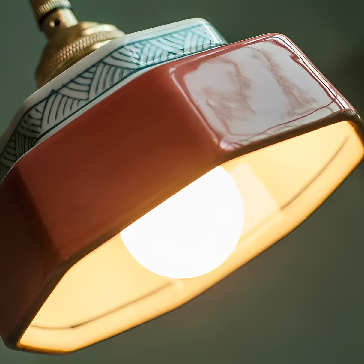 Ceramic Pendant Light - Adjustable Kitchen Pendant Lighting with Polished Copper Socket for Stylish Interiors 6