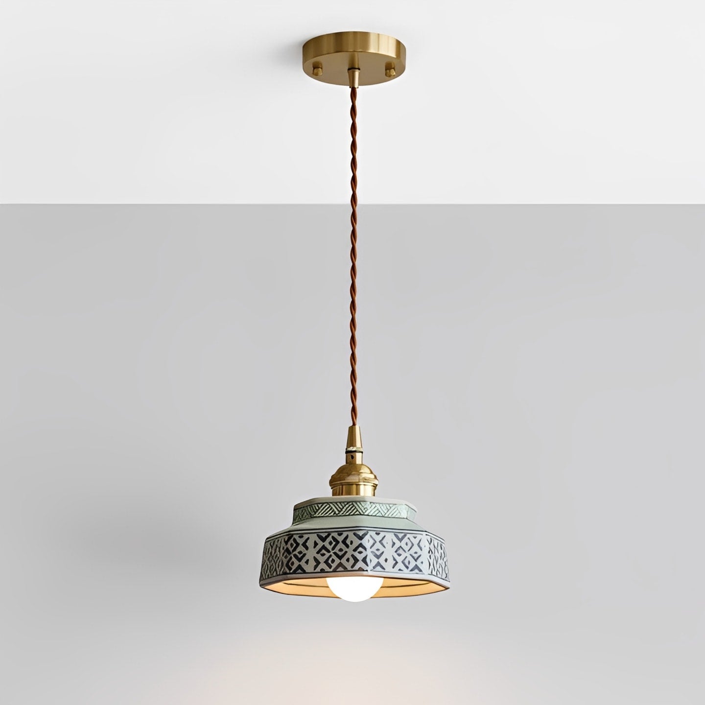 Ceramic Pendant Light - Adjustable Kitchen Pendant Lighting with Polished Copper Socket for Stylish Interiors 17