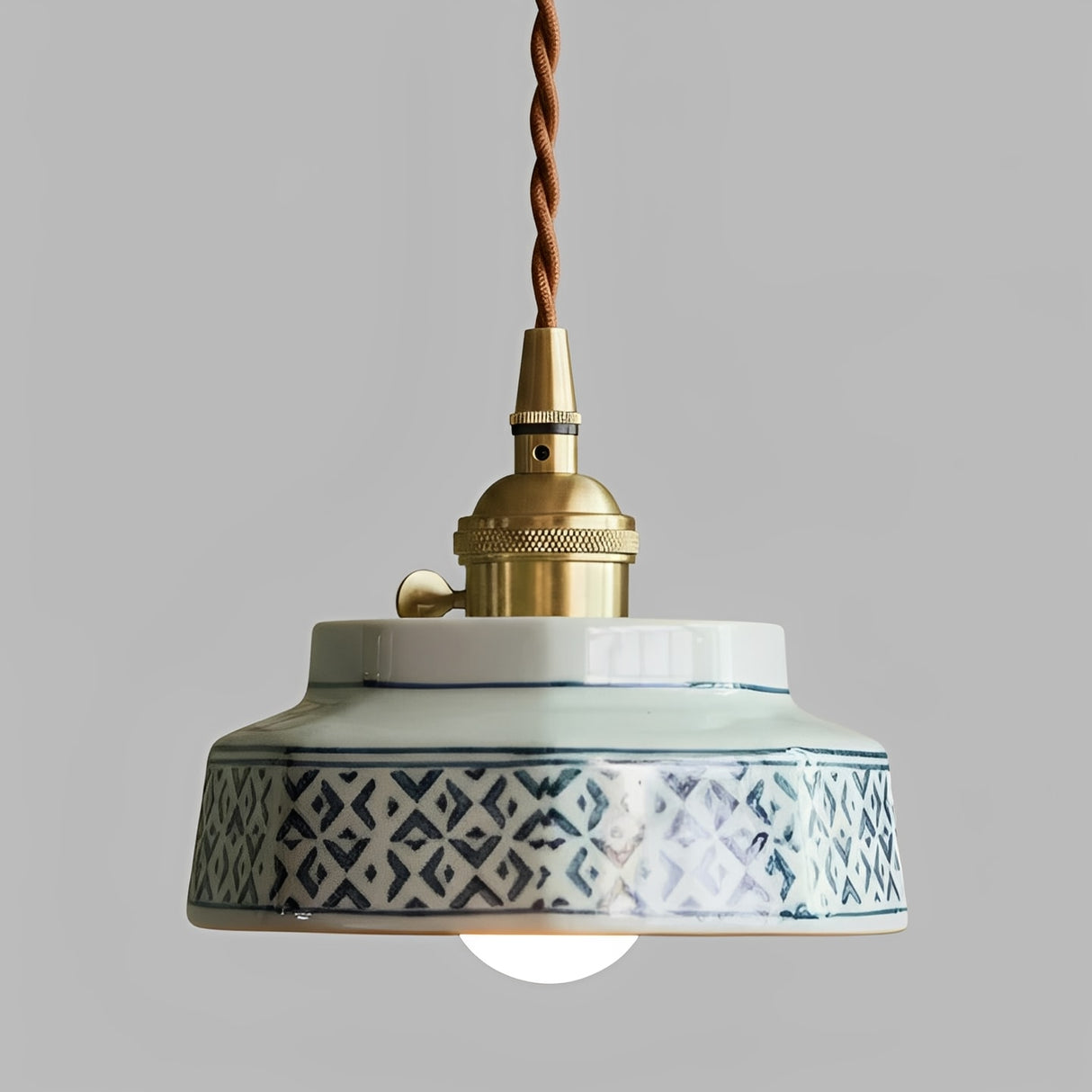 Ceramic Pendant Light - Adjustable Kitchen Pendant Lighting with Polished Copper Socket for Stylish Interiors 9