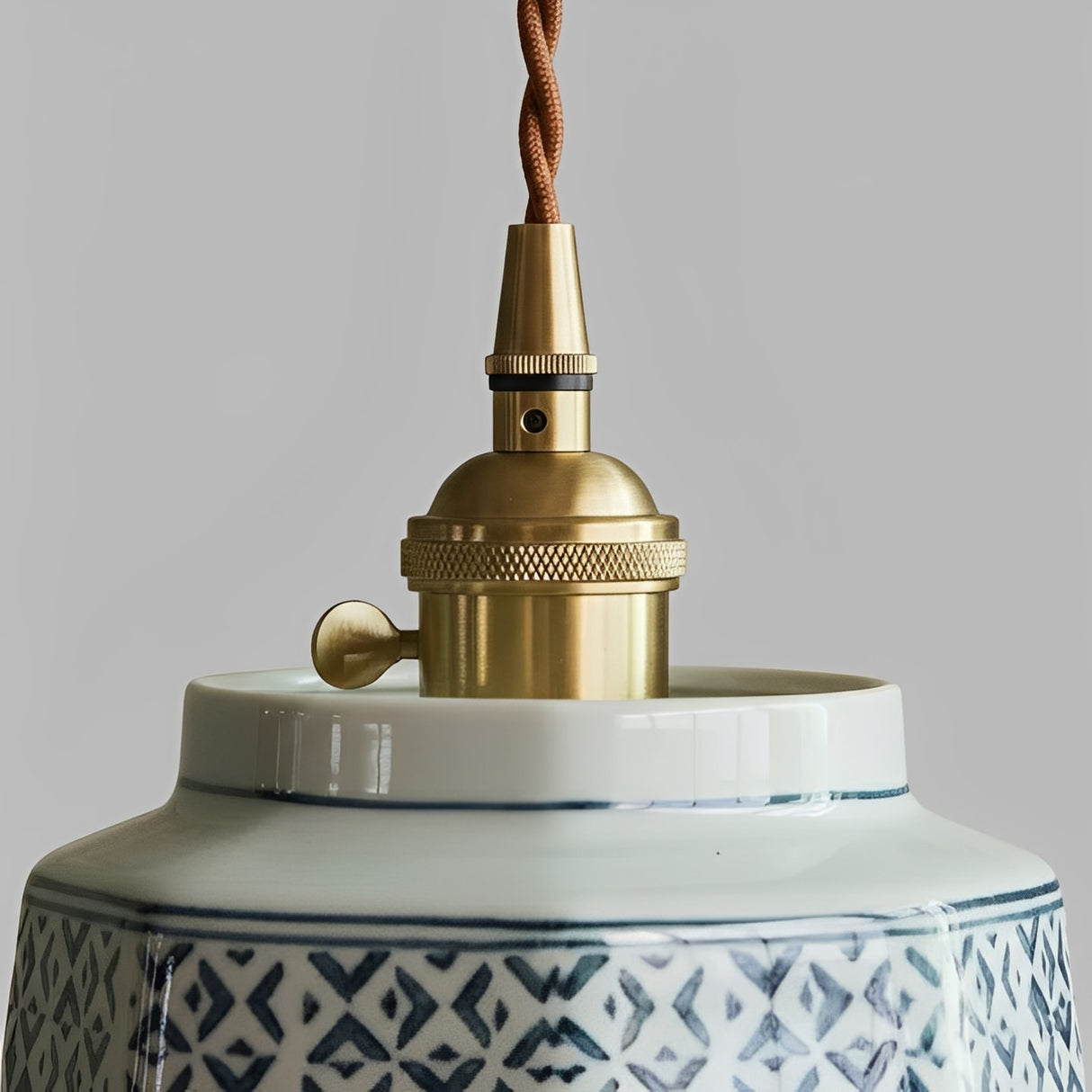 Ceramic Pendant Light - Adjustable Kitchen Pendant Lighting with Polished Copper Socket for Stylish Interiors 14