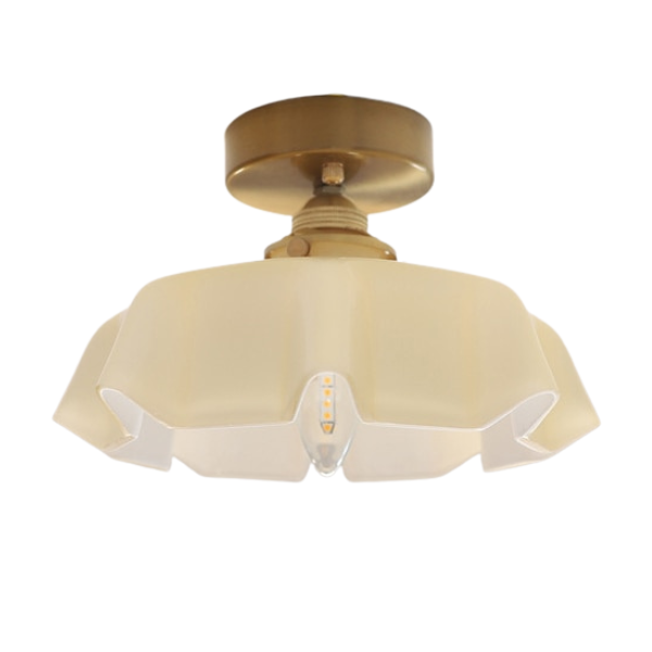 Floral Elegance Pendant Lamp - Adjustable Glass Ceiling Light with Brass Accents 8