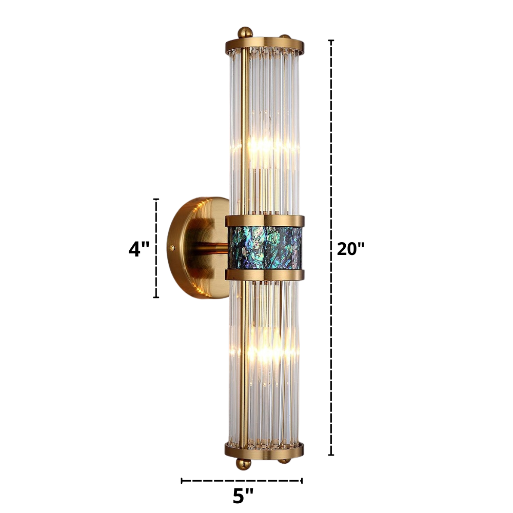 Lustra Crystal Glass Wall Lamp - Elegant Design with Polished Brass Finish for Stylish Illumination 21
