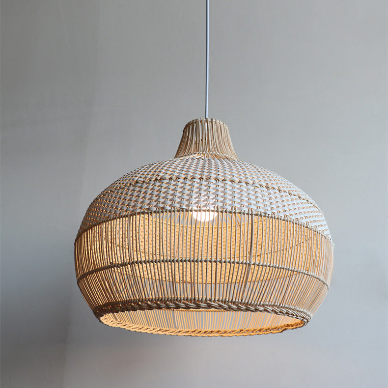 Artisan Woven Rattan Pendant Light with Softened Structure - Elegant Kitchen Pendant Lighting for Warm Ambiance 5