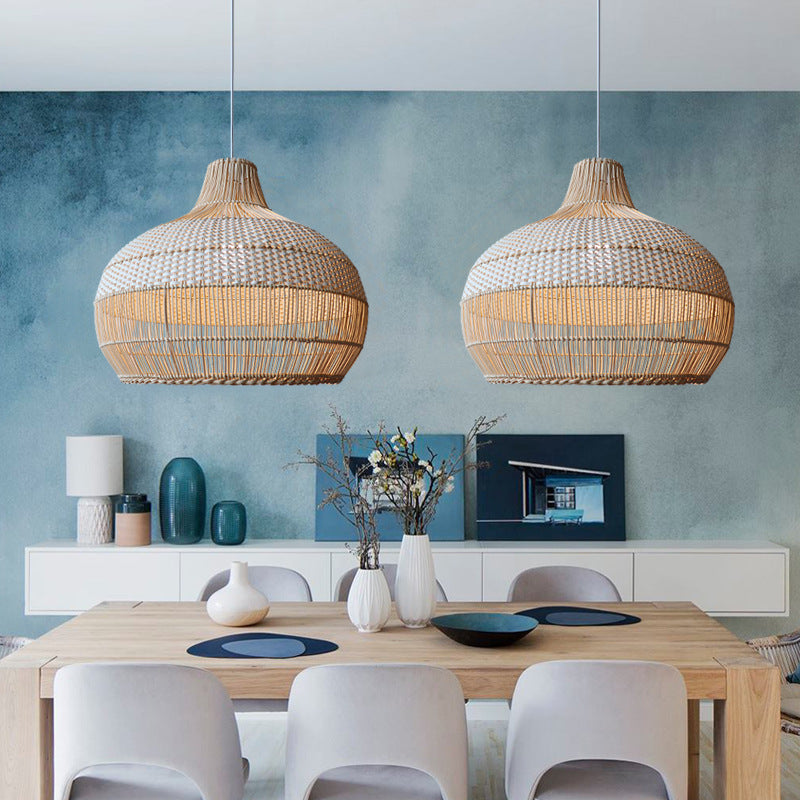 Artisan Woven Rattan Pendant Light with Softened Structure - Elegant Kitchen Pendant Lighting for Warm Ambiance 12
