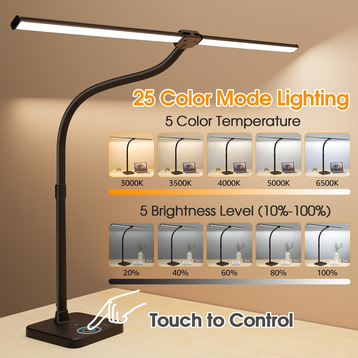 Voltera 24W Double Head LED Desk Lamp
