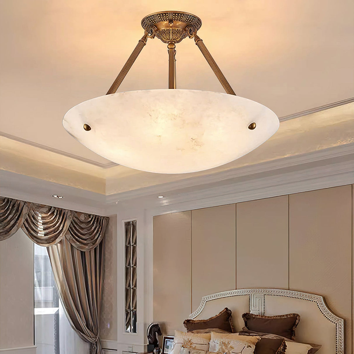 Alabaster Semi Flush Ceiling Light