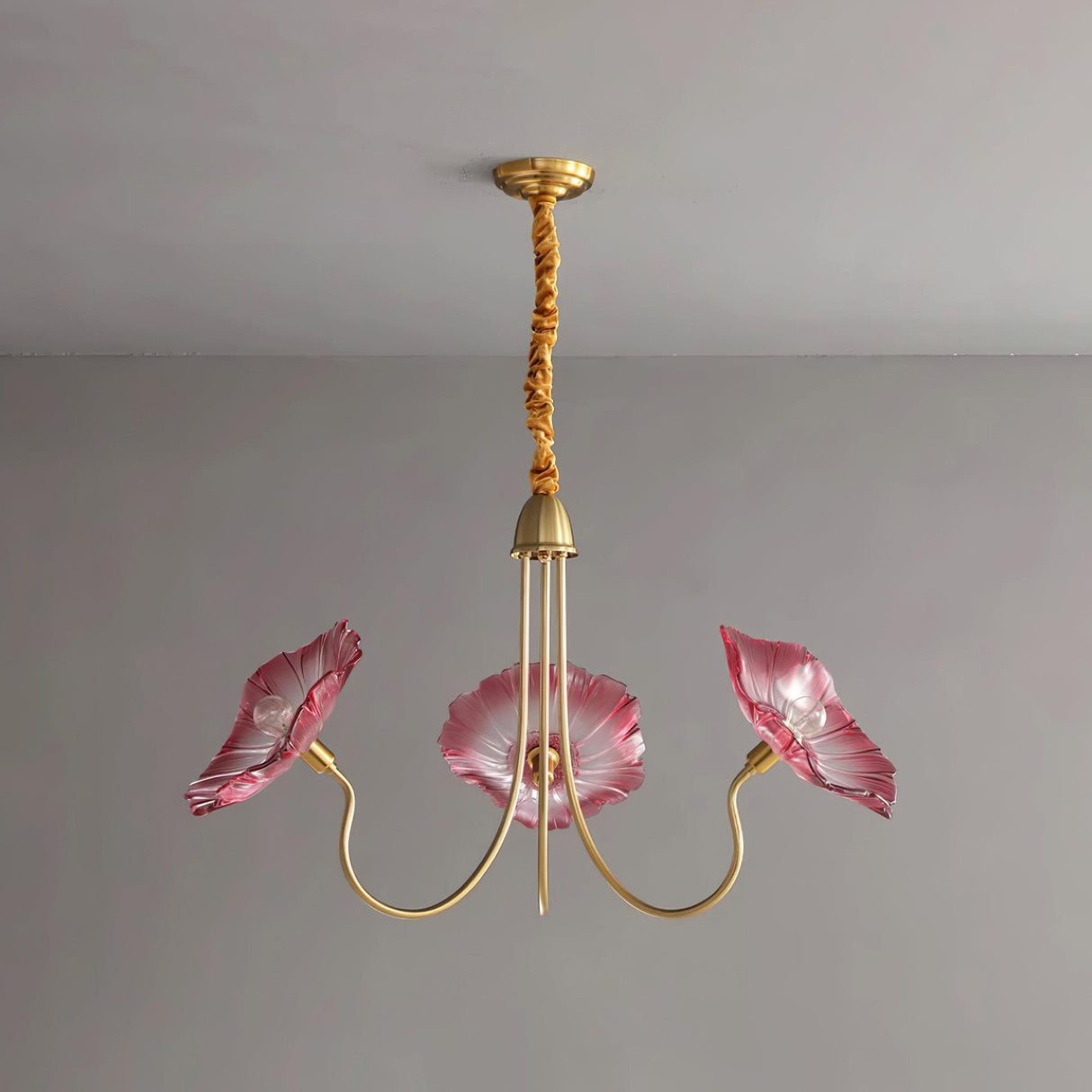 Pink Glass Petal Chandelier
