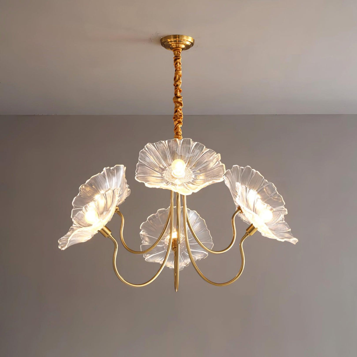 Pink Glass Petal Chandelier