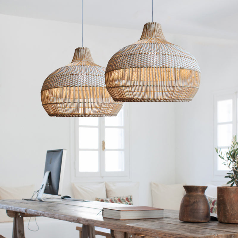 Artisan Woven Rattan Pendant Light with Softened Structure - Elegant Kitchen Pendant Lighting for Warm Ambiance 9