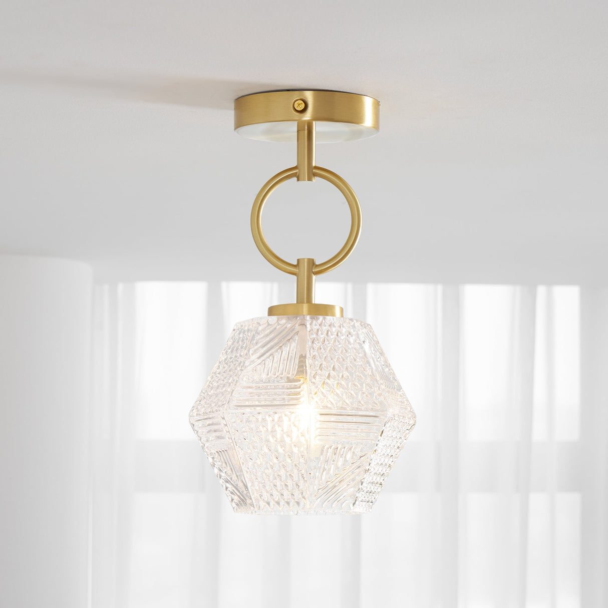 Geometric Glass Ceiling Light