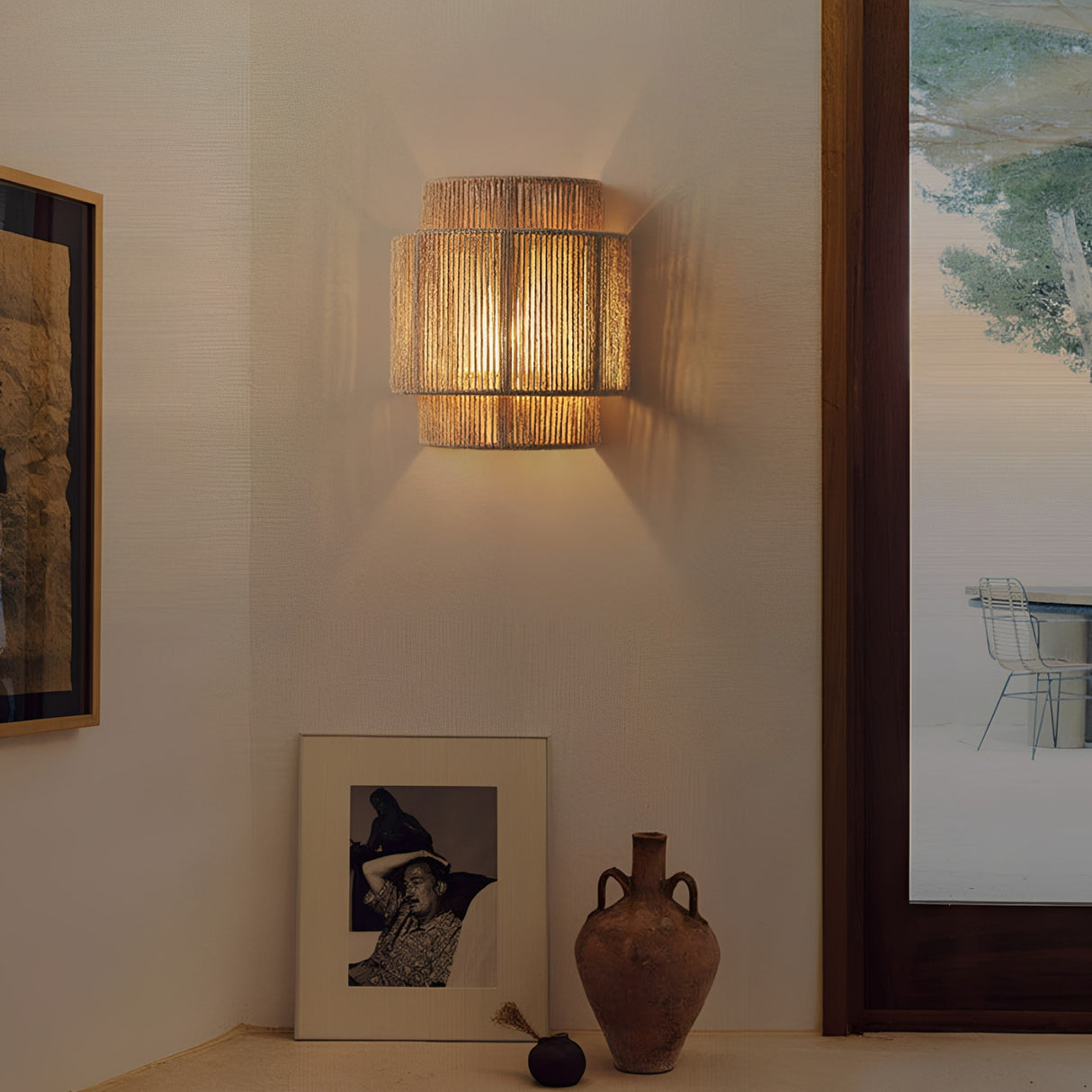 GlowNest | Hemp Rope Wall Lamp with Warm Ambient Light – Eco-Friendly Decor for Cozy Spaces 1