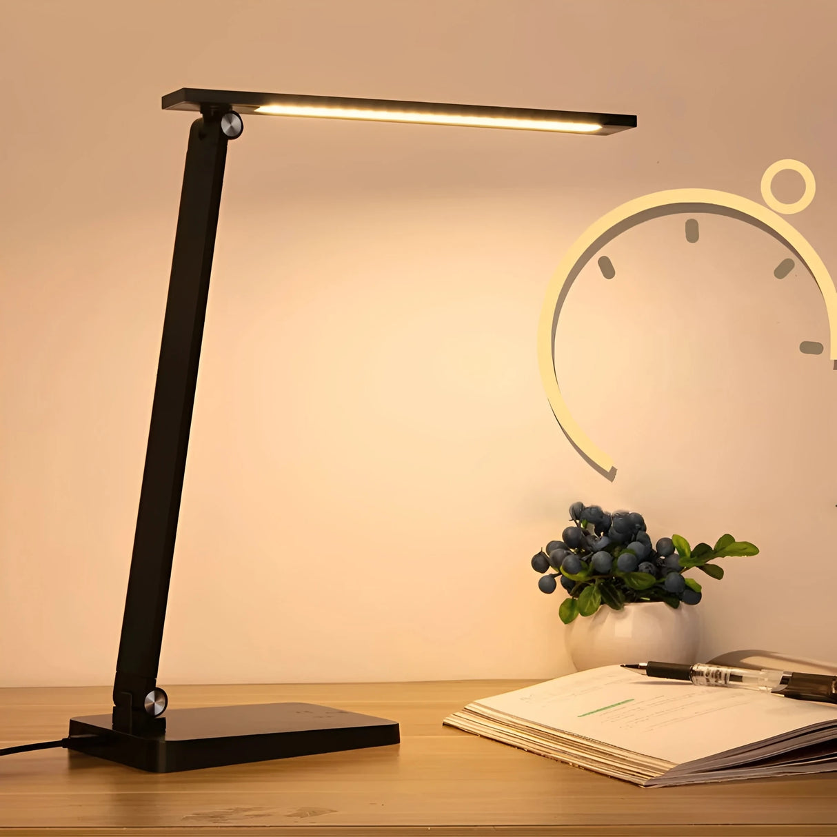 Glowline – Cordless Table Lamp with 5-Level Touch Dimming – Compact Design for Versatile Lighting 5