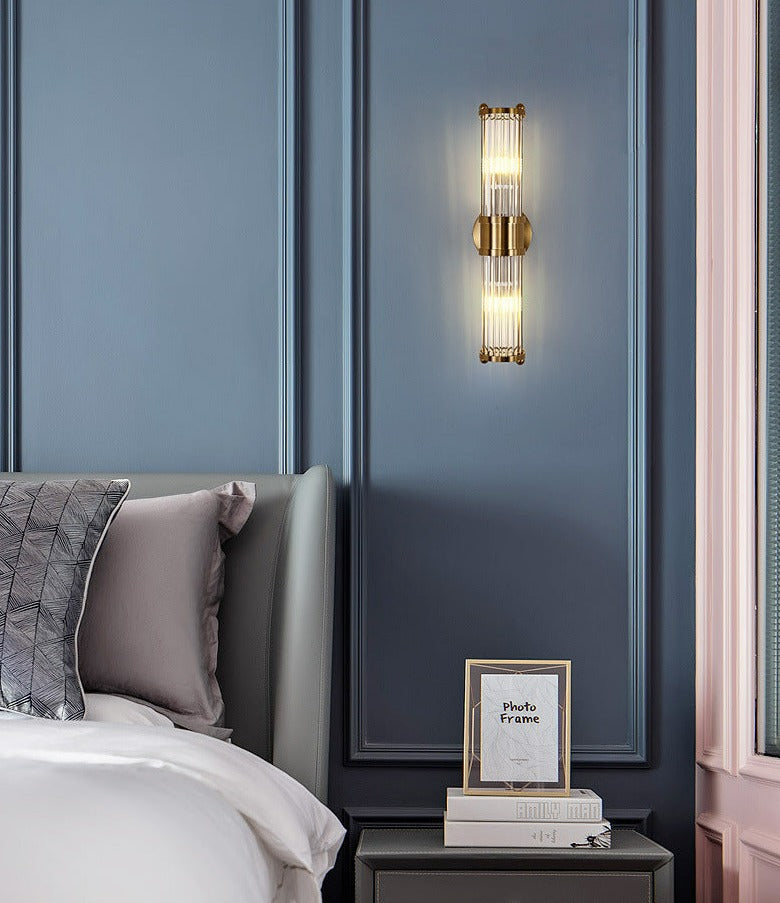 Lustra Crystal Glass Wall Lamp - Elegant Design with Polished Brass Finish for Stylish Illumination 12