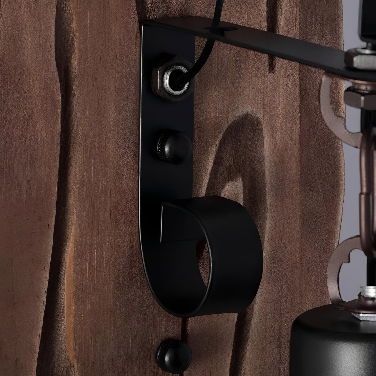 Rustic Charm | Black Lantern Wall Light with Natural Wood Accent – Vintage Style for Indoor and Outdoor Ambiance 5