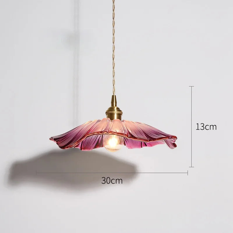 FloraGlimmer Modern Flower-Shaped Pendant Light - Elegant Glass Design for Cozy Illumination 5