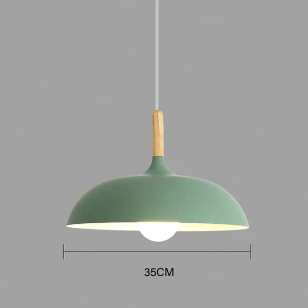 NordicOak Modern Oak Ceiling Lamp - Scandinavian Design with Adjustable Hanging Cord for Versatile Lighting 5