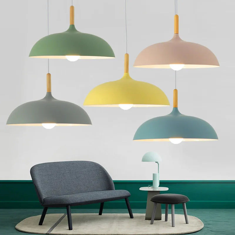 NordicOak Modern Oak Ceiling Lamp - Scandinavian Design with Adjustable Hanging Cord for Versatile Lighting 9