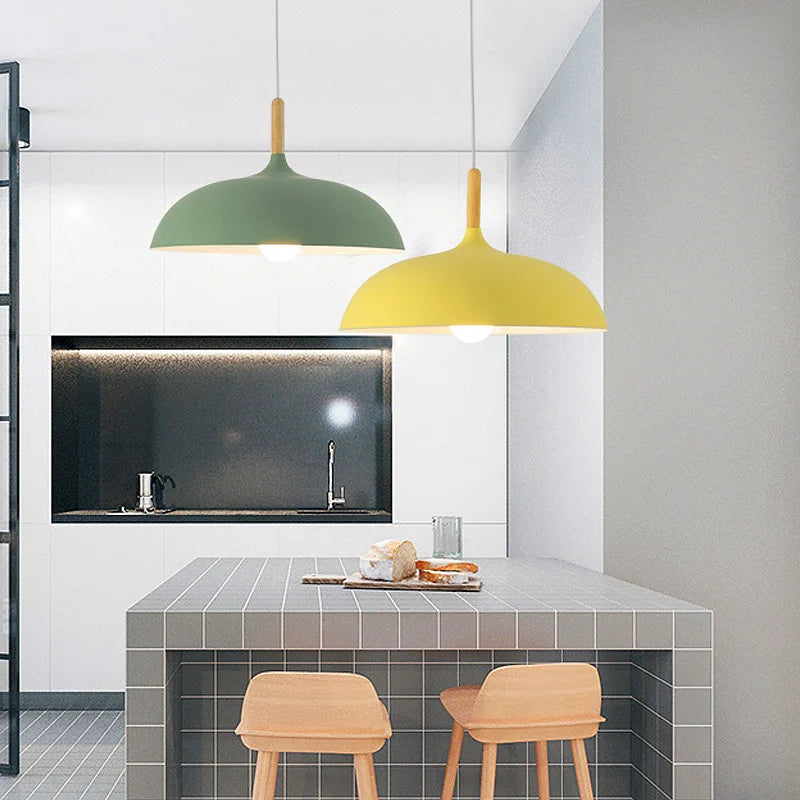 NordicOak Modern Oak Ceiling Lamp - Scandinavian Design with Adjustable Hanging Cord for Versatile Lighting 8