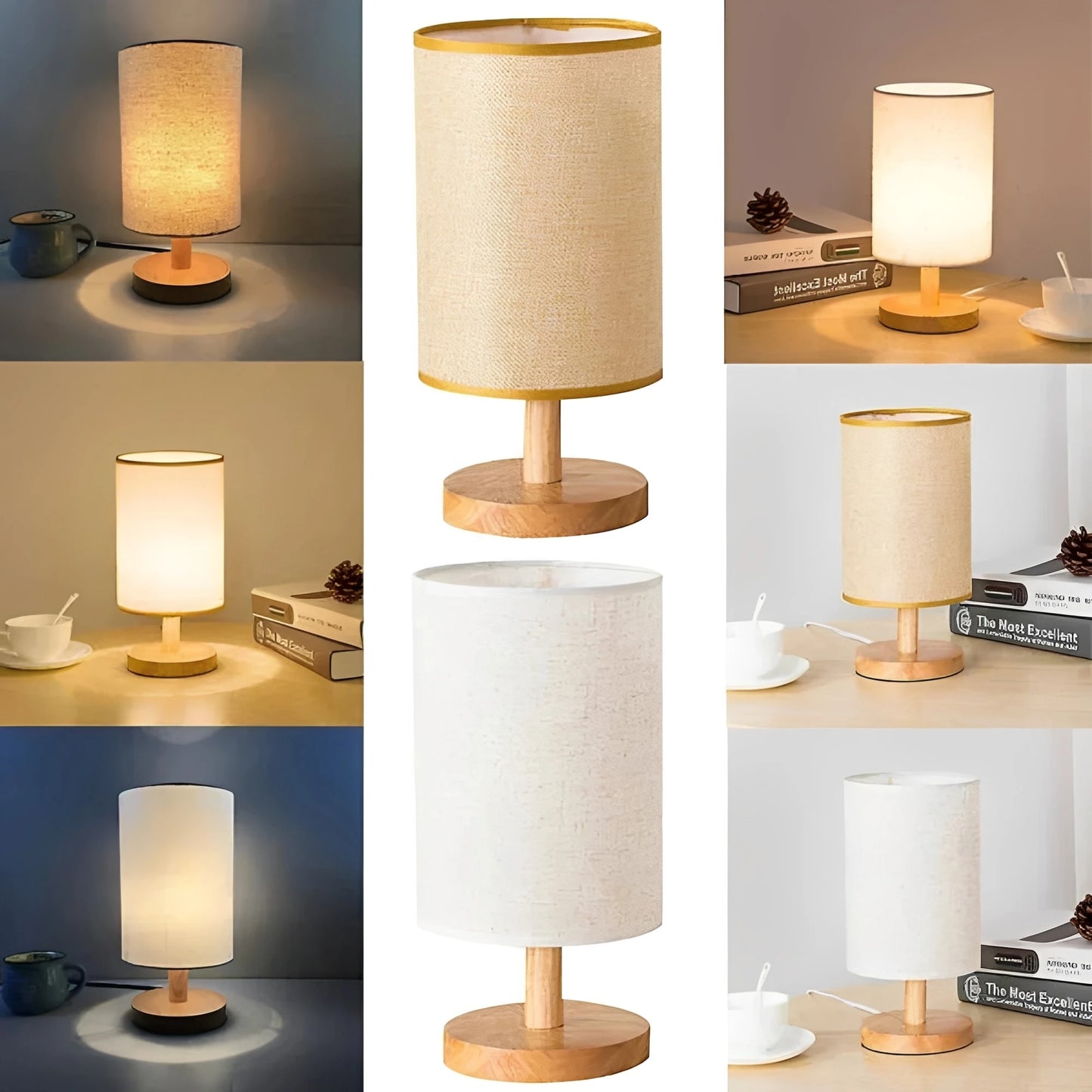 Organic Glow Lamp – Wooden Bedside Lamp with Dimmable Lighting – Remote Control for Cozy Ambiance 11