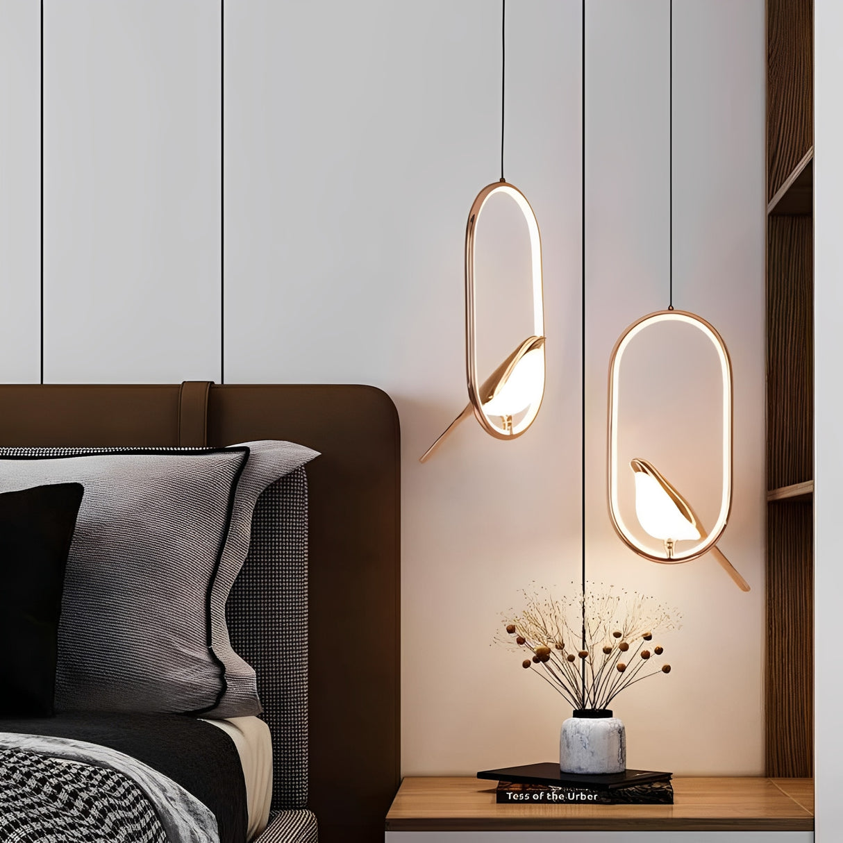 Elegant Black Pendant Light with Energy-Efficient LED – Whimsical Bird Design for Unique Home Decor 4