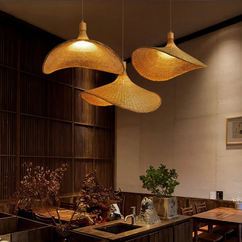 BambooHaven Woven Bamboo Pendant Lamp - Natural Design for Cozy Atmosphere 5