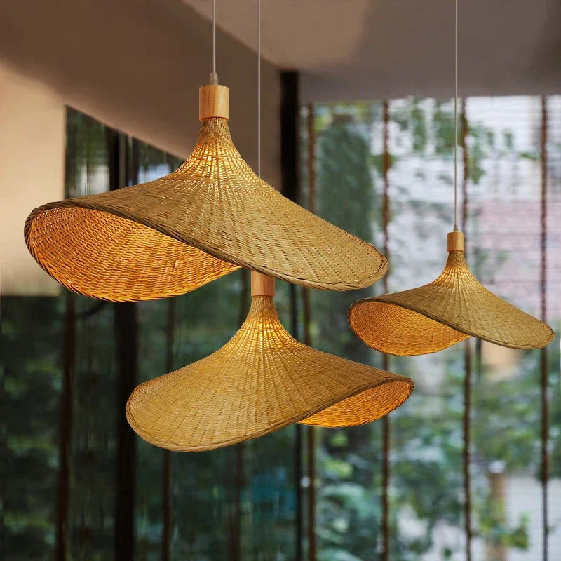 BambooHaven Woven Bamboo Pendant Lamp - Natural Design for Cozy Atmosphere 8