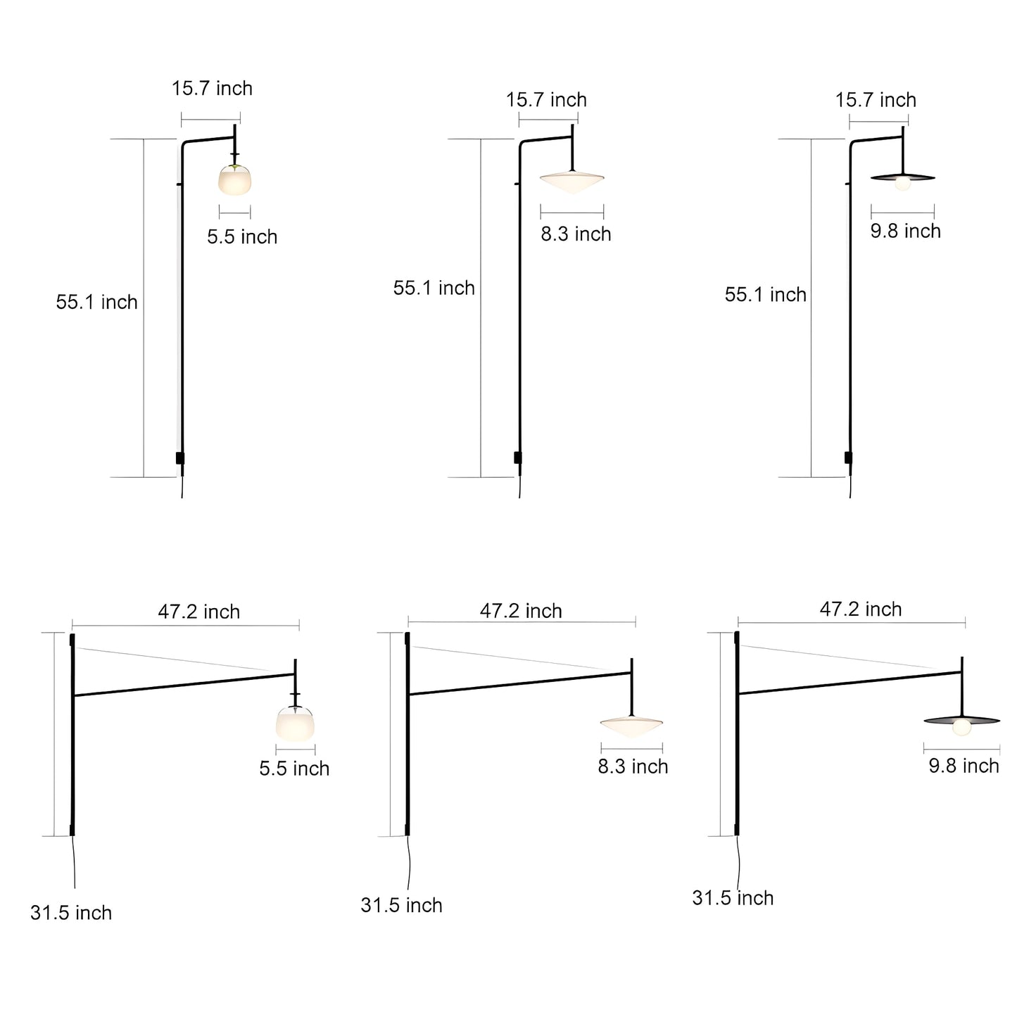 Cantilever Modern Minimalist Wall Sconce Lighting with Adjustable Arm & Glass Shade – Versatile Wall Lamp for Any Space 13