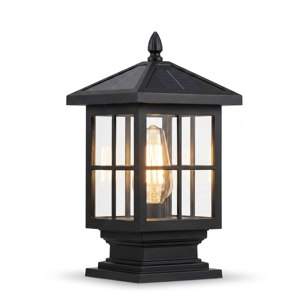 Classic Solar Post Light Lantern Outdoor
