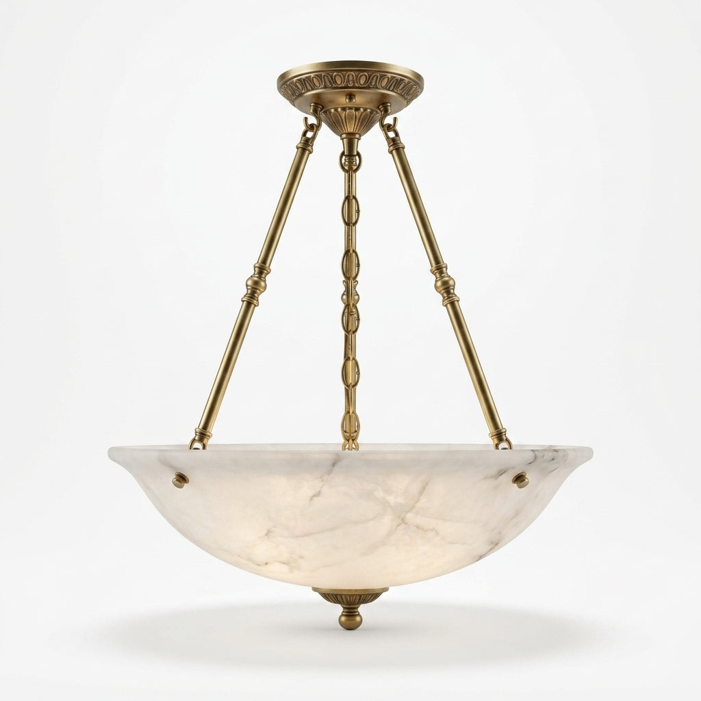 Alabaster Semi Flush Ceiling Light