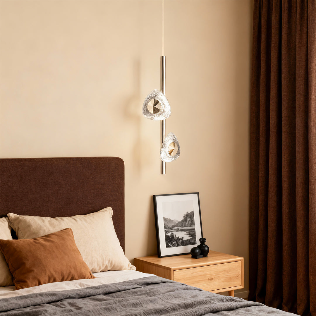 Modern Crystal Pendant Light - Adjustable Dual-Light Design with Three-Color Dimming for Elegant Spaces 4