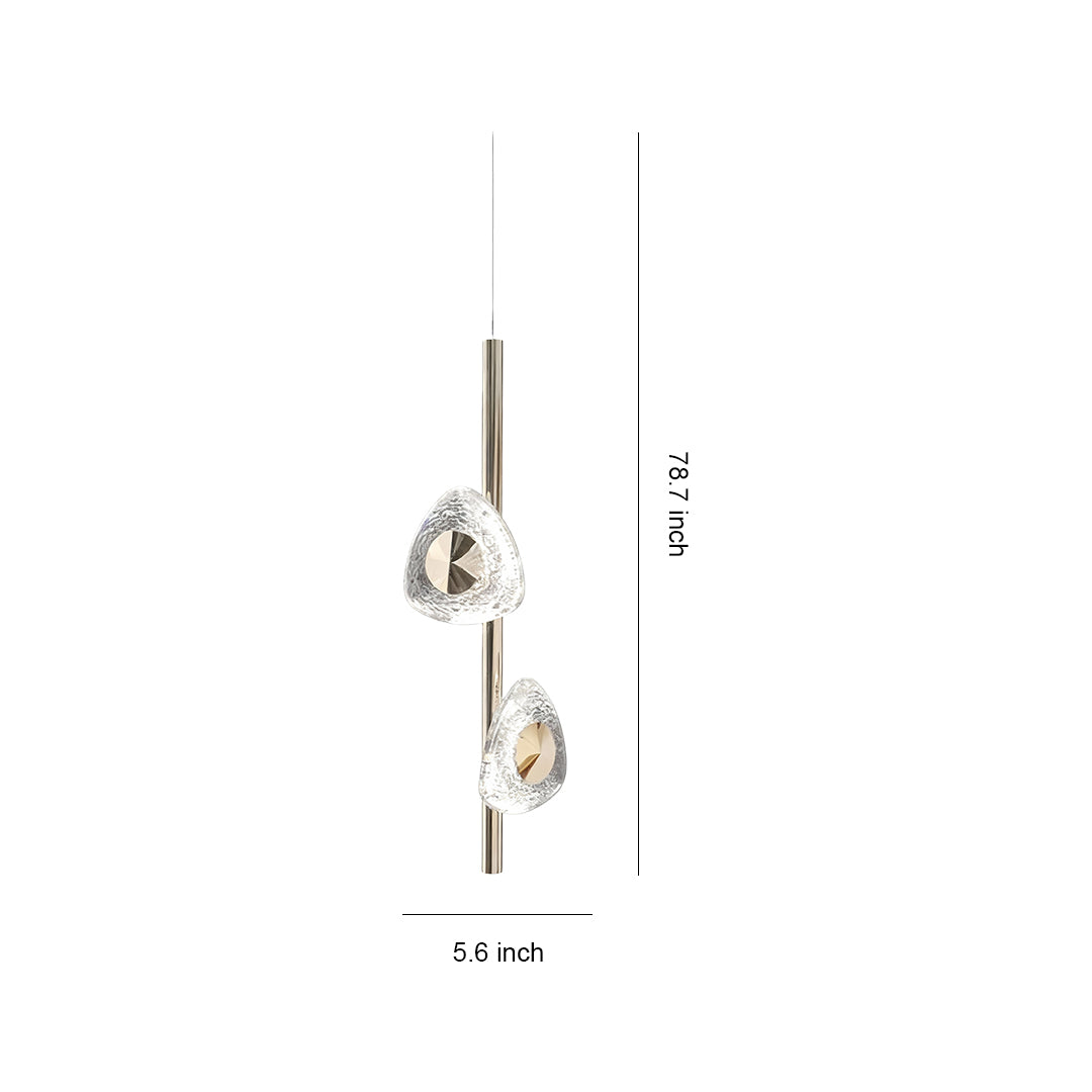 Modern Crystal Pendant Light - Adjustable Dual-Light Design with Three-Color Dimming for Elegant Spaces 7