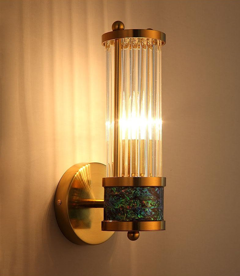Lustra Crystal Glass Wall Lamp - Elegant Design with Polished Brass Finish for Stylish Illumination 13