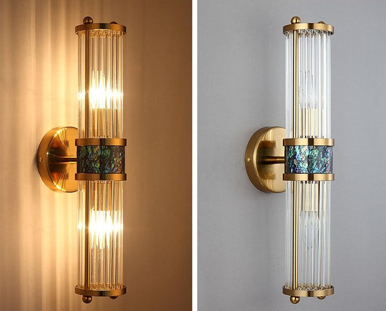 Lustra Crystal Glass Wall Lamp - Elegant Design with Polished Brass Finish for Stylish Illumination 15