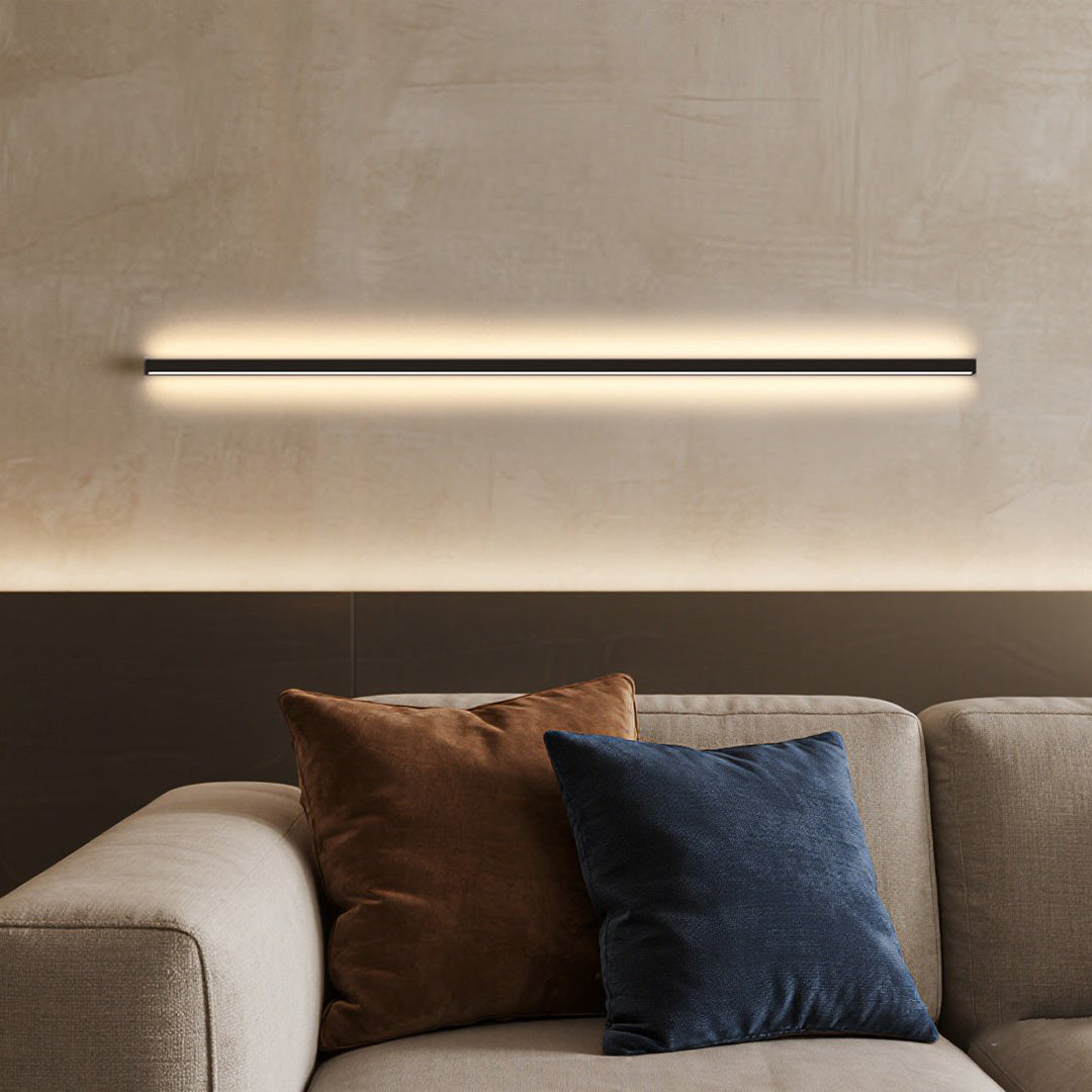 Modern Linear Wall Sconce - Black Aluminum Lighting with Dimmable LED & Eye-Care Design for Versatile Ambient Illumination 14