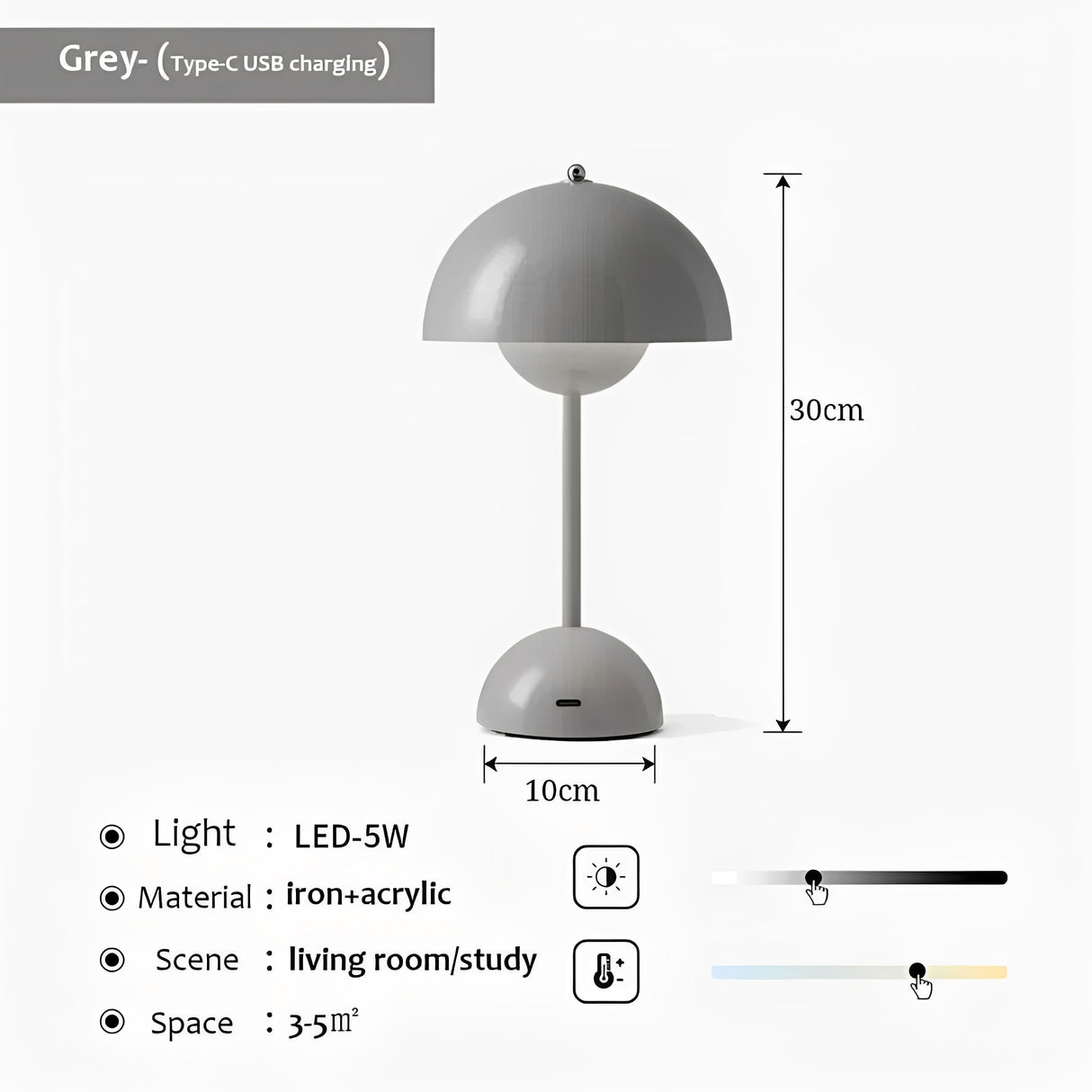 Elegant Wireless Table Lamp – Cordless LED Desk Lamp with Adjustable Brightness for Versatile Lighting 17