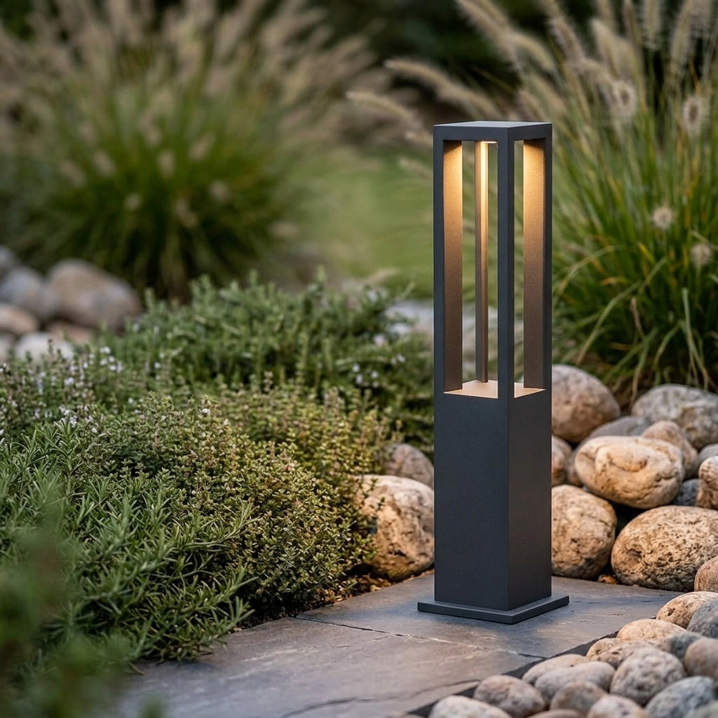Grova Black 4-Beam LED Garden Bollard Light lifestyle 2