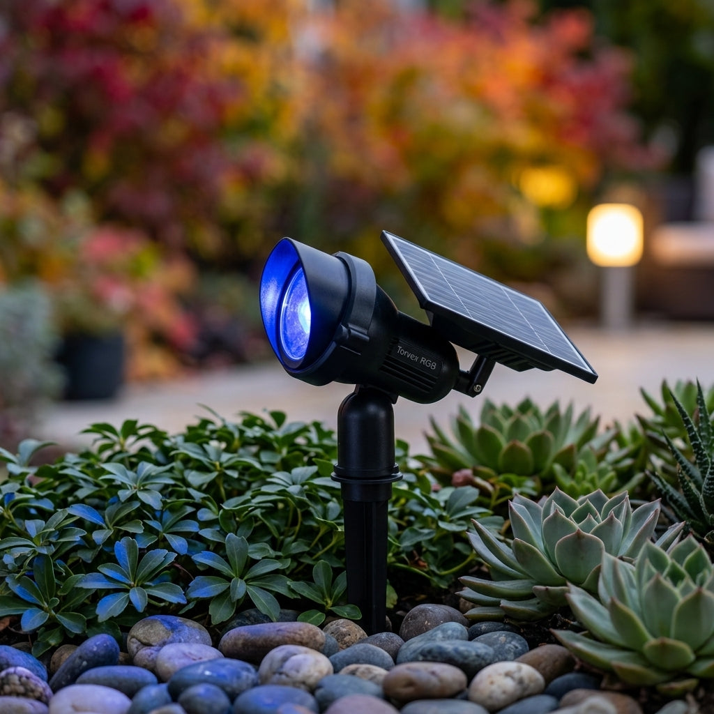 Torvex RGB Adjustable Solar Spotlight lifestyle 1