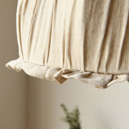 EcoLume Scandinavian LED Pendant Light - Adjustable Beige Fabric Shade for Modern Interiors 10