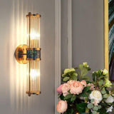 Lustra Crystal Glass Wall Lamp - Elegant Design with Polished Brass Finish for Stylish Illumination 5