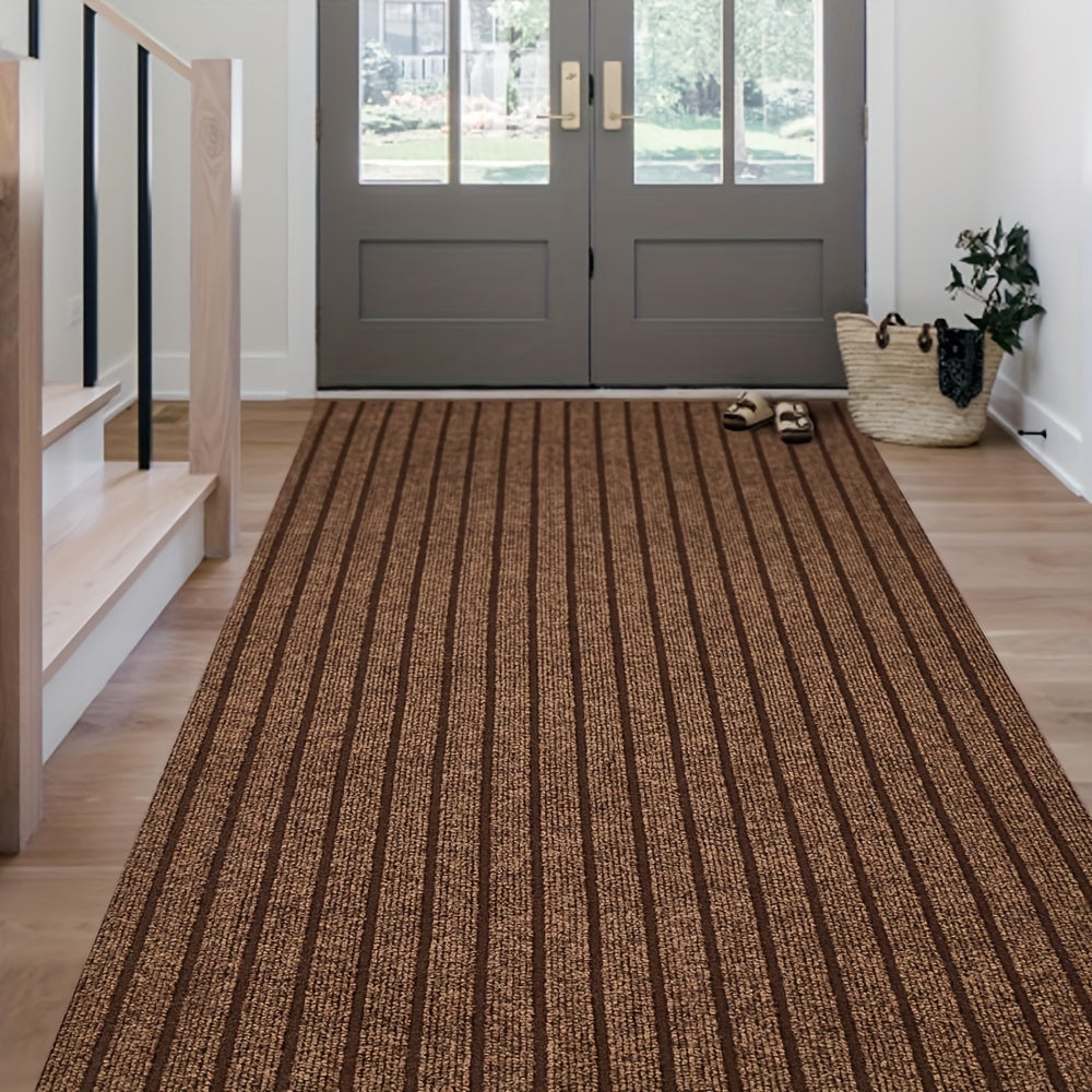 Stripe-Patterned Hallway Runner Rug - Non-Slip, Durable Design for Safety and Style 4