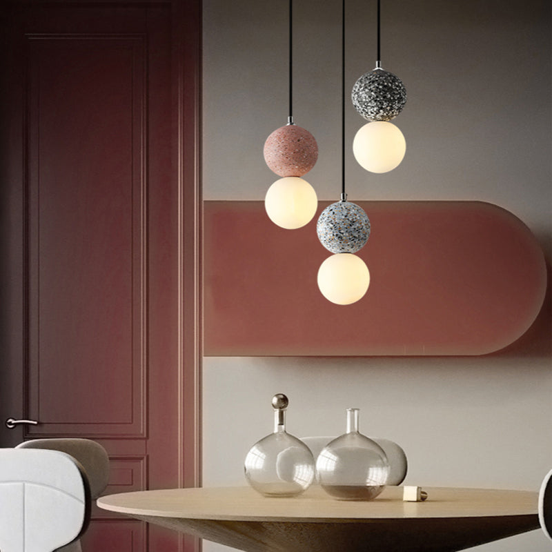 Aurora LED Pendant Light - Modern Black and White Glass Design for Dining and Kitchen 12