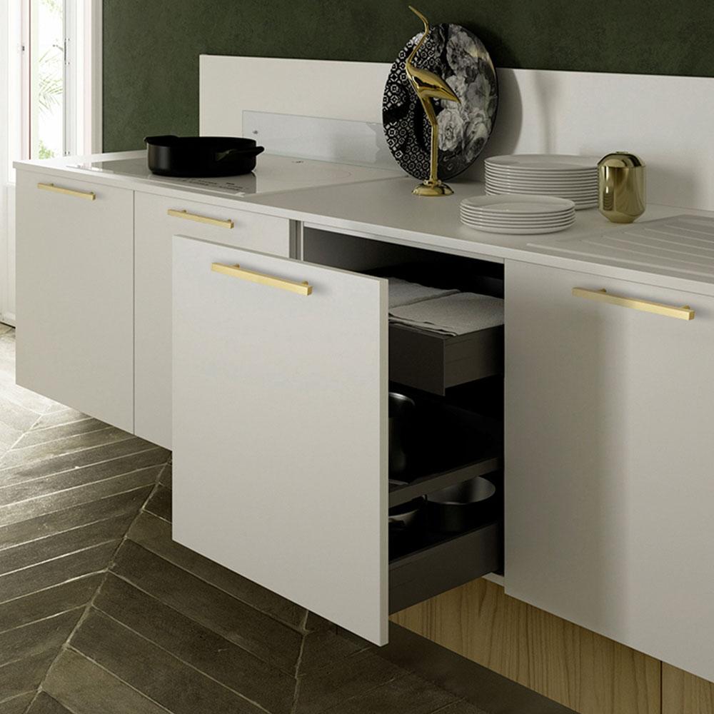 Modern Square Drawer Handles - Brushed Brass Stainless Steel Pulls for Cabinets 5