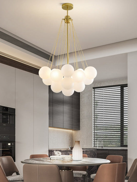 Cloudia Modern European Glass Chandelier - Elegant Design with 37 Glass Globes for Stunning Illumination 1