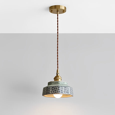 Ceramic Pendant Light - Adjustable Kitchen Pendant Lighting with Polished Copper Socket for Stylish Interiors 17