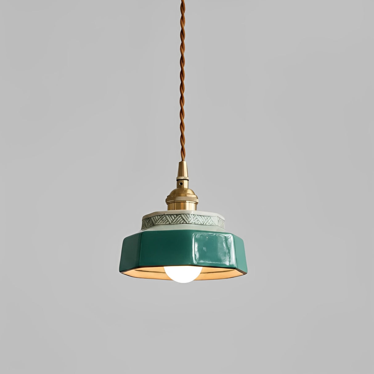 Ceramic Pendant Light - Adjustable Kitchen Pendant Lighting with Polished Copper Socket for Stylish Interiors 8