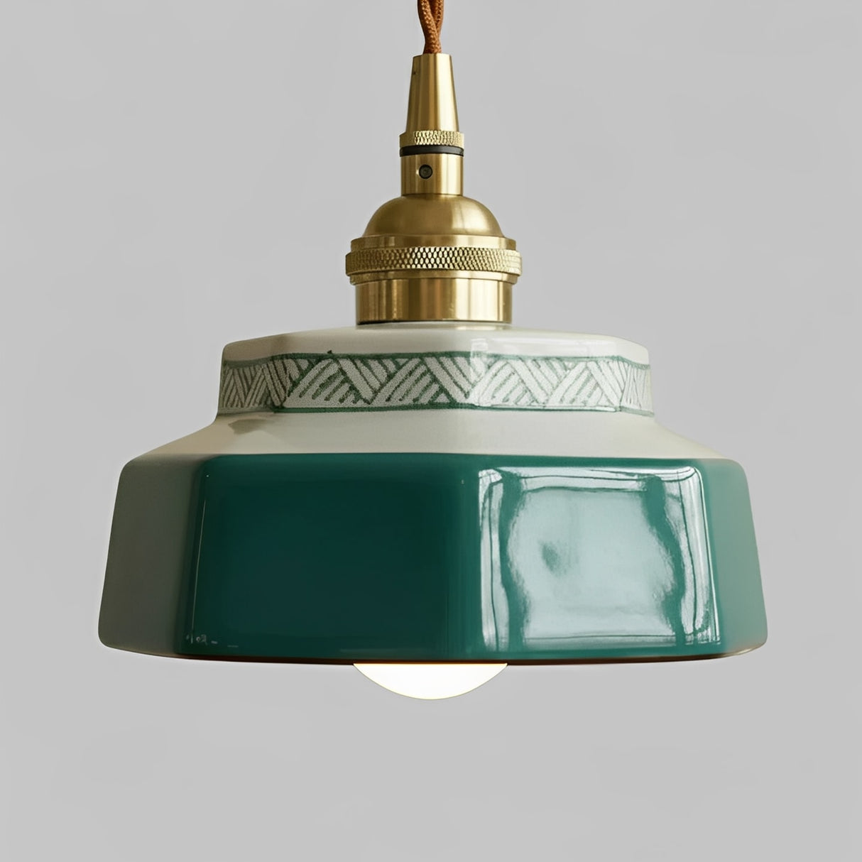 Ceramic Pendant Light - Adjustable Kitchen Pendant Lighting with Polished Copper Socket for Stylish Interiors 5