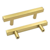Modern Square Drawer Handles - Brushed Brass Stainless Steel Pulls for Cabinets 10