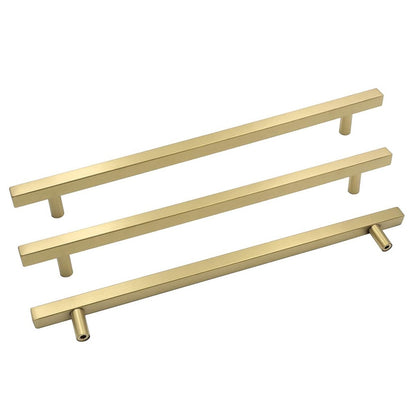 Modern Square Drawer Handles - Brushed Brass Stainless Steel Pulls for Cabinets 13