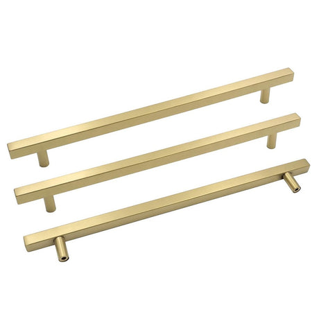 Modern Square Drawer Handles - Brushed Brass Stainless Steel Pulls for Cabinets 13