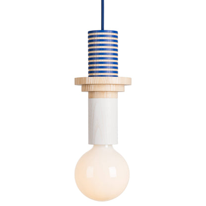 Vibrant Block Pendant Lamp - Colorful Wooden Design with Adjustable Cord for Modern Interiors 1